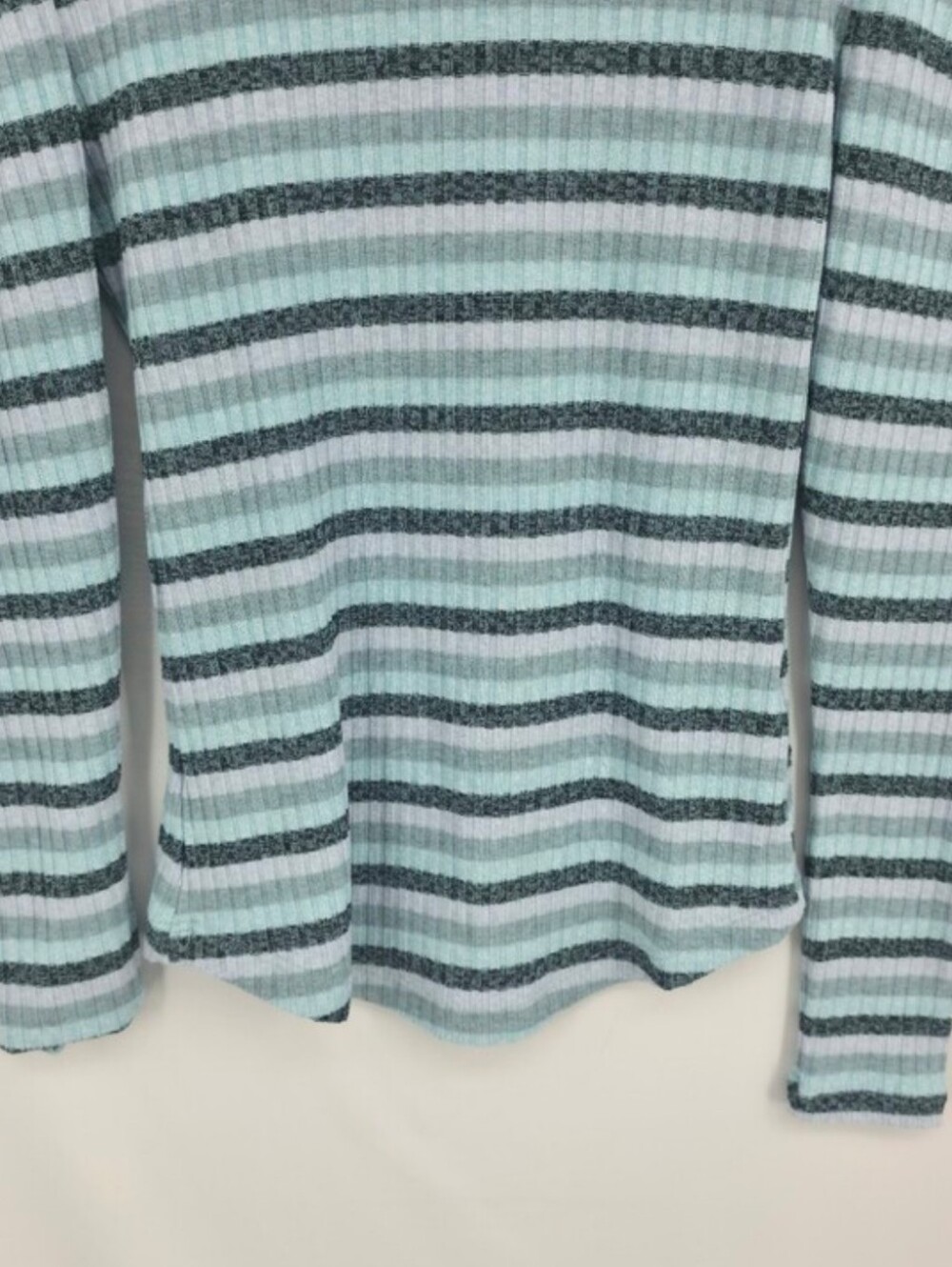 Maeve Anthropologie Ribbed Puff Sleeve Striped Turtleneck Knit Top XS - Picture 6 of 10